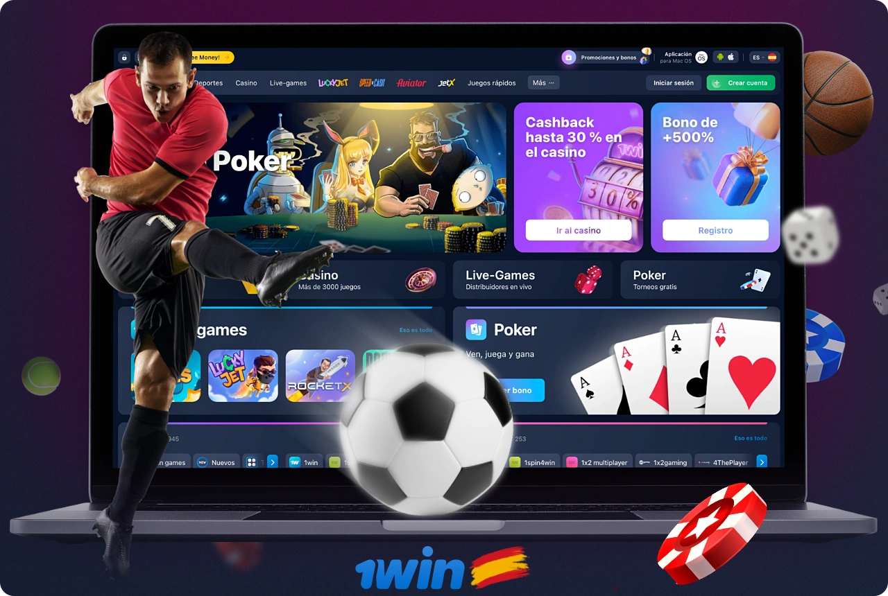 La web oficial de 1win España permite a los usuarios jugar legalmente a juegos de casino y hacer apuestas deportivas en línea