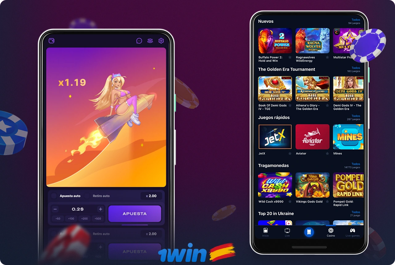 La aplicación móvil de 1win permite a los usuarios jugar a juegos de casino en línea sobre la marcha